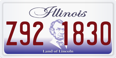 IL license plate Z921830