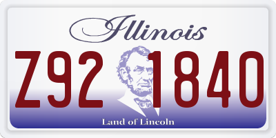 IL license plate Z921840