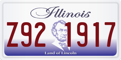 IL license plate Z921917