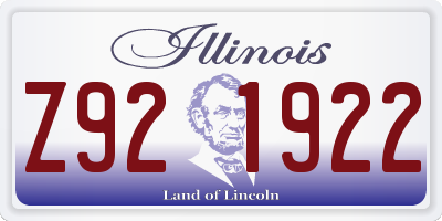 IL license plate Z921922