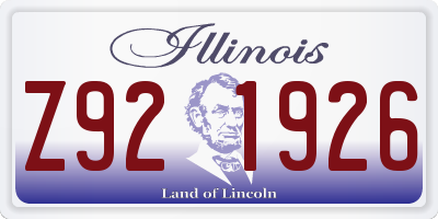 IL license plate Z921926