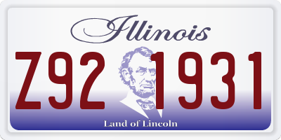 IL license plate Z921931