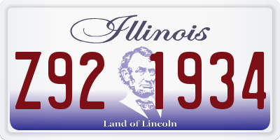 IL license plate Z921934