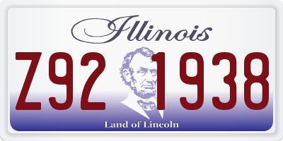 IL license plate Z921938