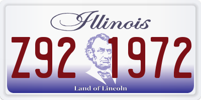 IL license plate Z921972
