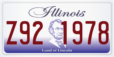 IL license plate Z921978