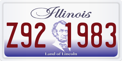 IL license plate Z921983