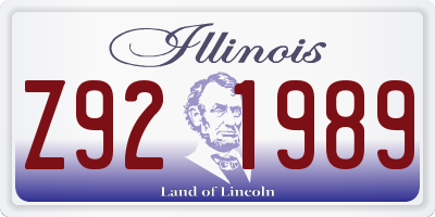 IL license plate Z921989
