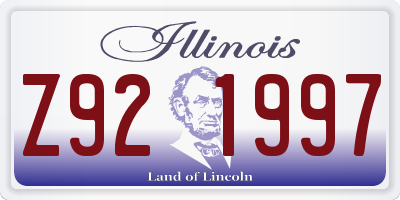 IL license plate Z921997