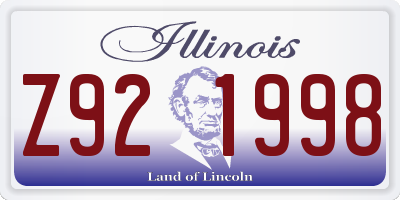 IL license plate Z921998