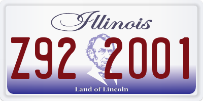IL license plate Z922001