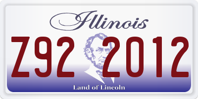 IL license plate Z922012