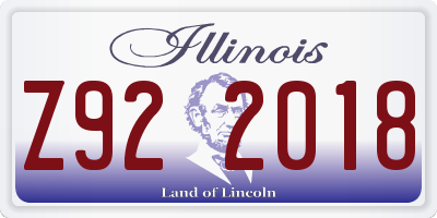 IL license plate Z922018