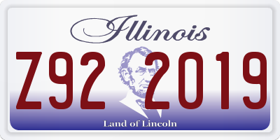 IL license plate Z922019