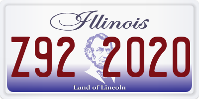 IL license plate Z922020