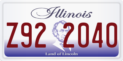 IL license plate Z922040