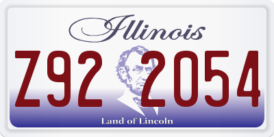 IL license plate Z922054