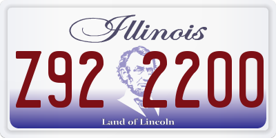 IL license plate Z922200