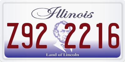 IL license plate Z922216