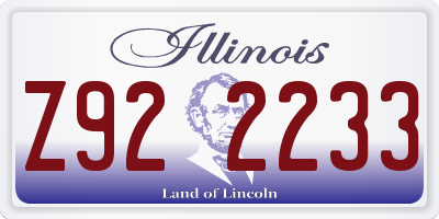 IL license plate Z922233