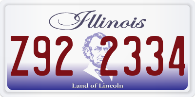 IL license plate Z922334