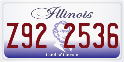 IL license plate Z922536