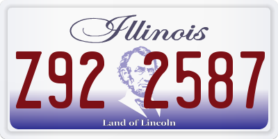 IL license plate Z922587