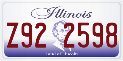 IL license plate Z922598