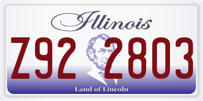 IL license plate Z922803
