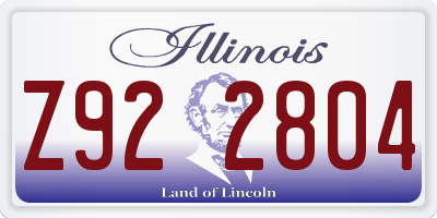IL license plate Z922804