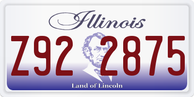 IL license plate Z922875