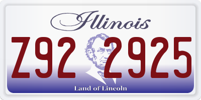 IL license plate Z922925