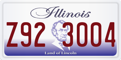 IL license plate Z923004