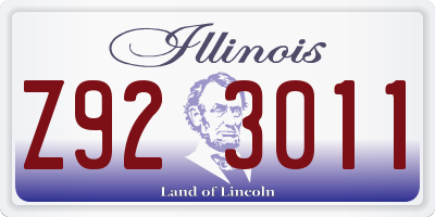 IL license plate Z923011