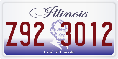 IL license plate Z923012