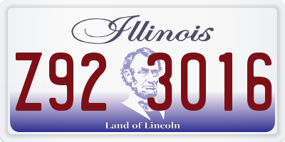 IL license plate Z923016
