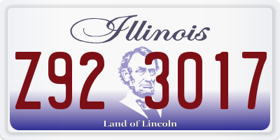 IL license plate Z923017