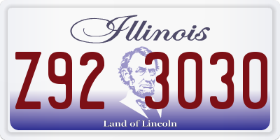 IL license plate Z923030