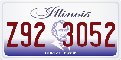 IL license plate Z923052