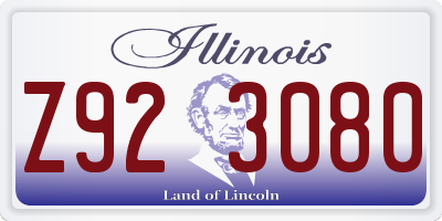 IL license plate Z923080