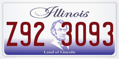 IL license plate Z923093