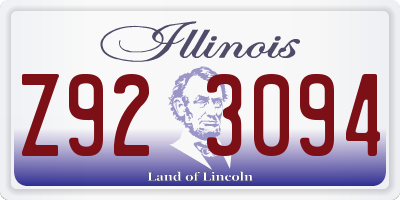 IL license plate Z923094