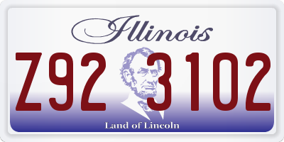 IL license plate Z923102