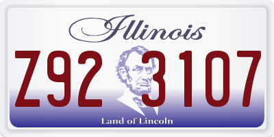 IL license plate Z923107
