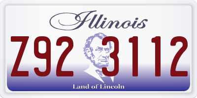 IL license plate Z923112
