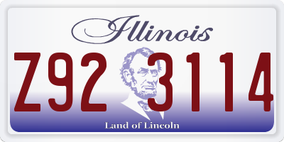 IL license plate Z923114