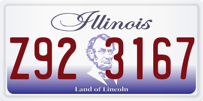 IL license plate Z923167