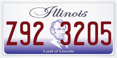IL license plate Z923205