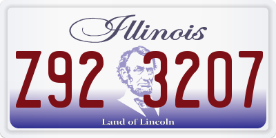 IL license plate Z923207