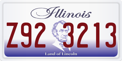 IL license plate Z923213